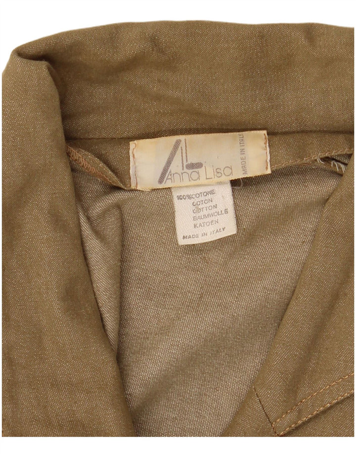 Vintage Dame Longline 3 Button Blazer Jacket IT 42 Medium Green Bomuld