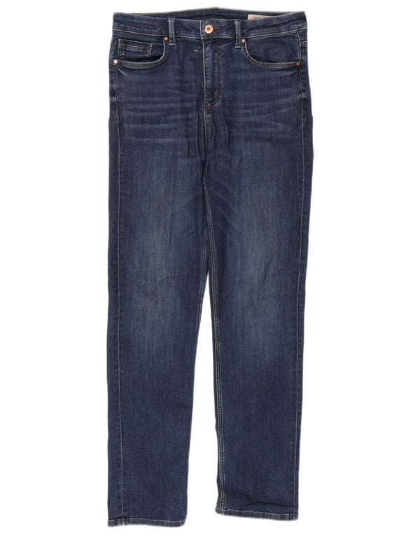 Marks & Spencer Dame Straight Jeans UK 12 Medium W30 L28 Blå Bomuld