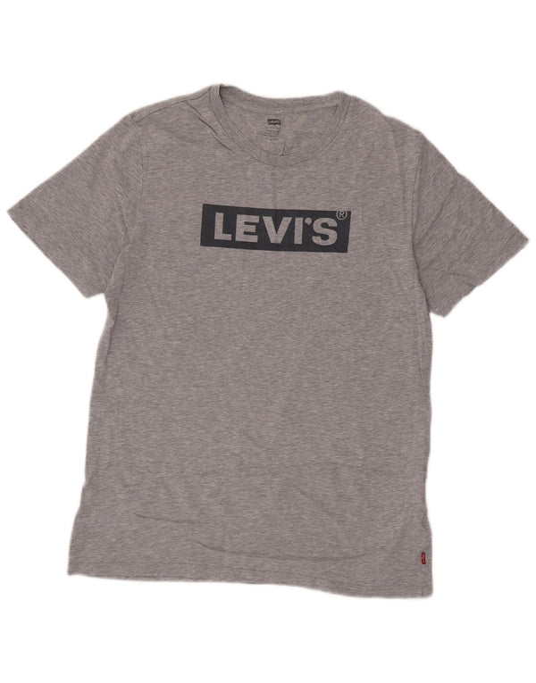 Levi's Herre grafisk T-shirt top mellemgrå bomuld