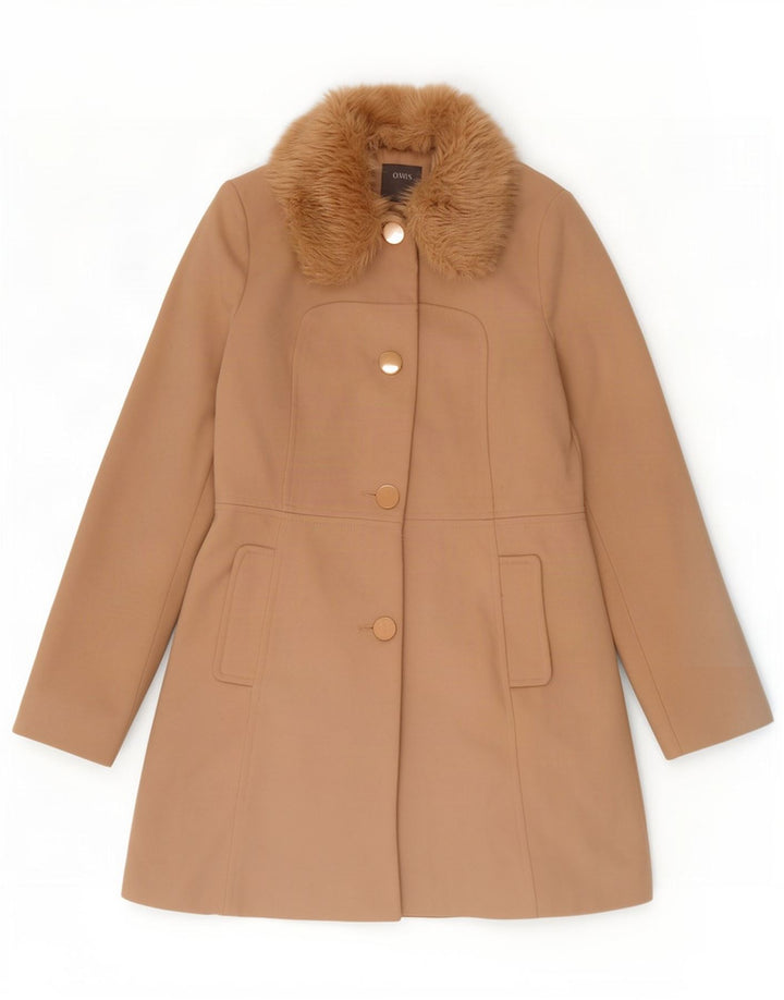 Oasis Dame Overfrakke UK 10 Small Beige Polyester