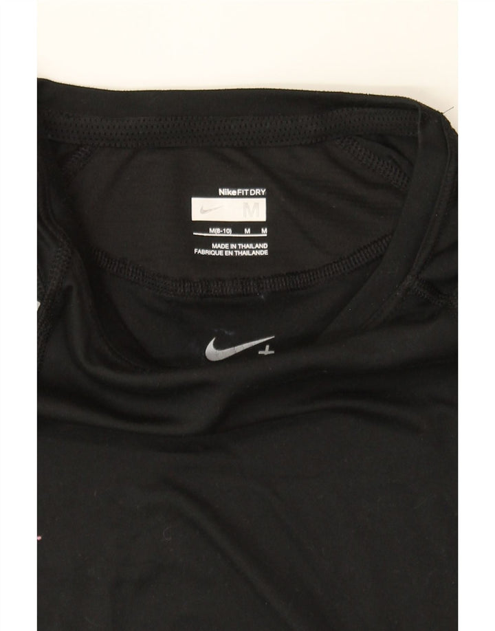 NIKE Womens T-Shirt Top US 8/10 Medium Black Polyester Vintage Nike and Second-Hand Nike from Messina Hembry 
