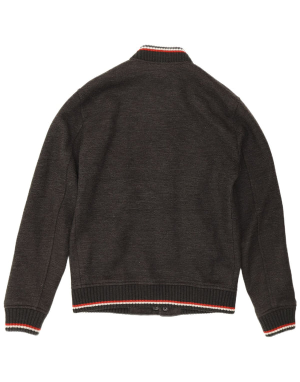 Superdry Herre Varsity Jacket UK 38 Mellemgrå stribet akryl