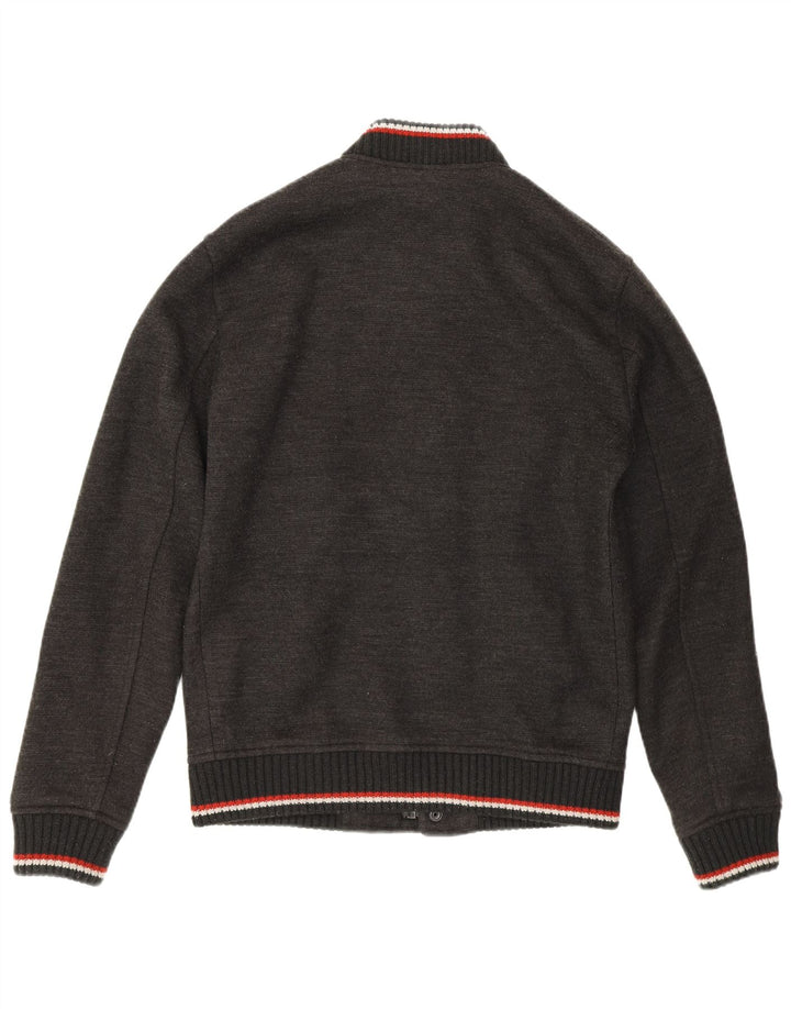 Superdry Herre Varsity Jacket UK 38 Mellemgrå stribet akryl