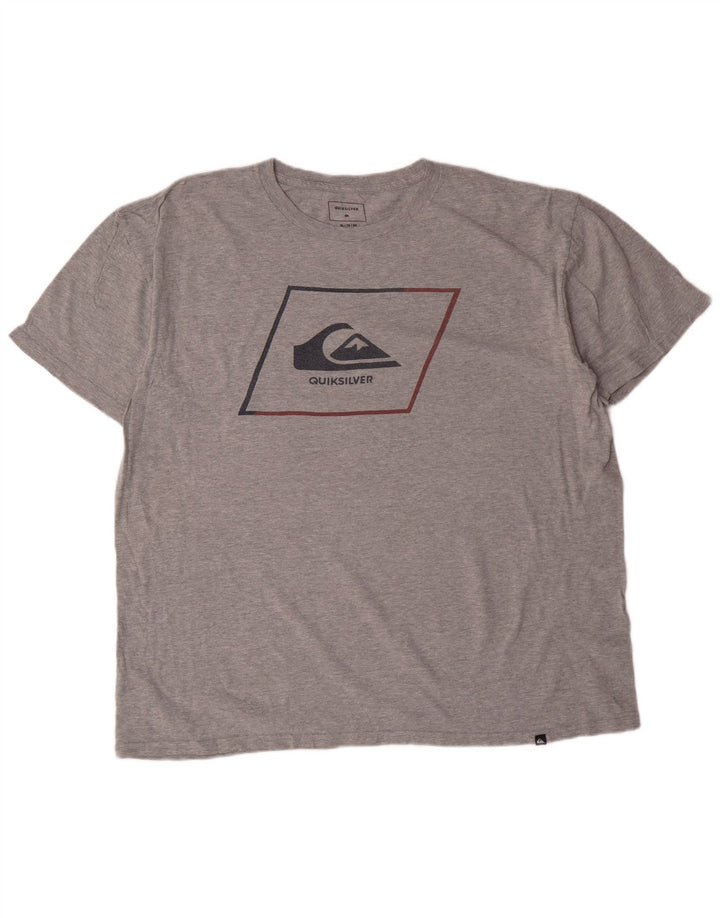 Quiksilver Herre Regular Fit Grafisk T-Shirt Top XL Grå Flecked Bomuld