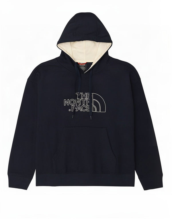 The North Face Dame Grafisk Oversized Hoodie Jumper UK 16 Large Navy Blue