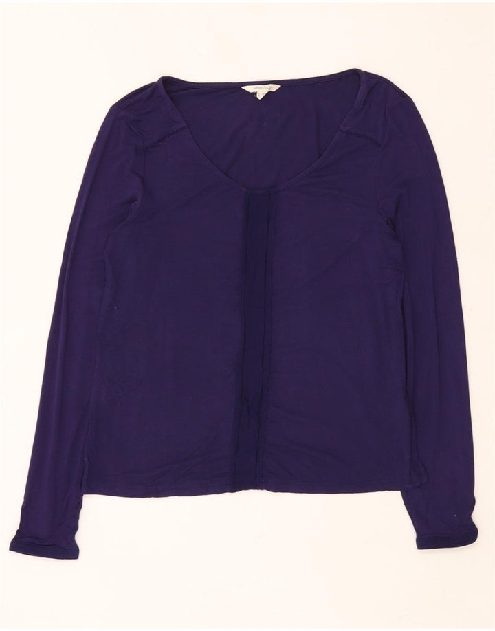 WHITE STUFF Dame Top Langærmet UK 10 Small Purple Viscose