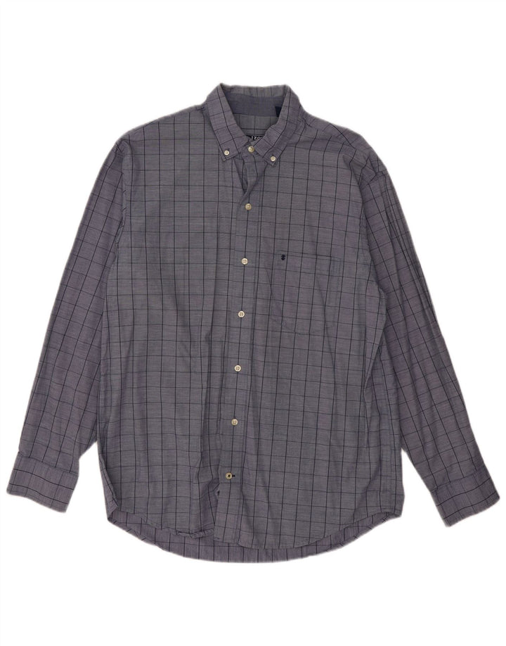 Izod herreskjorte stor blå ternet bomuld