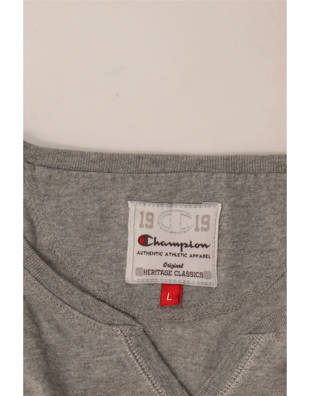 Champion Womens Heritage Classics Grafisk Top Langærmet UK 14 Stor Grå