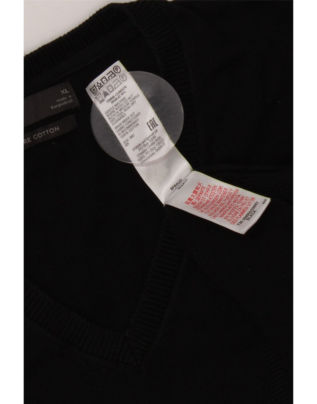 Marks & Spencer Herrevest Tank Top XL Sort Bomuld
