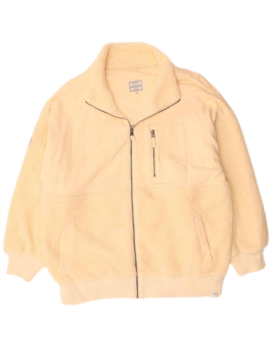 Fat Face Dame Fleecejakke UK 18 XL Off White Polyester