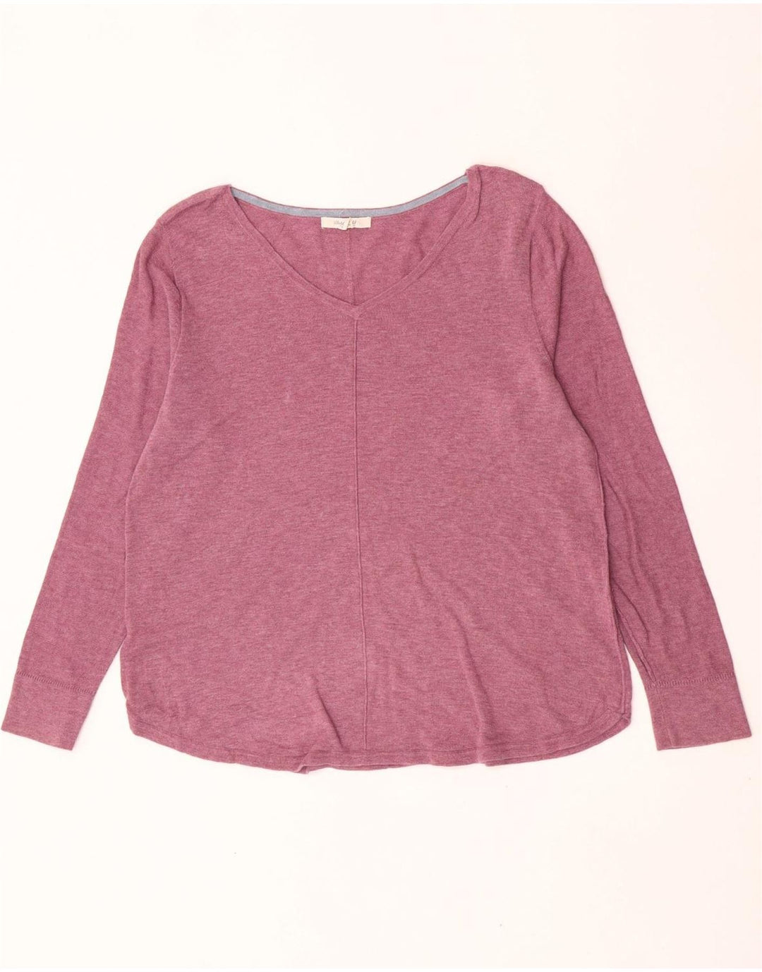White Stuff Dame V-hals sweater UK 14 Large Pink Bomuld