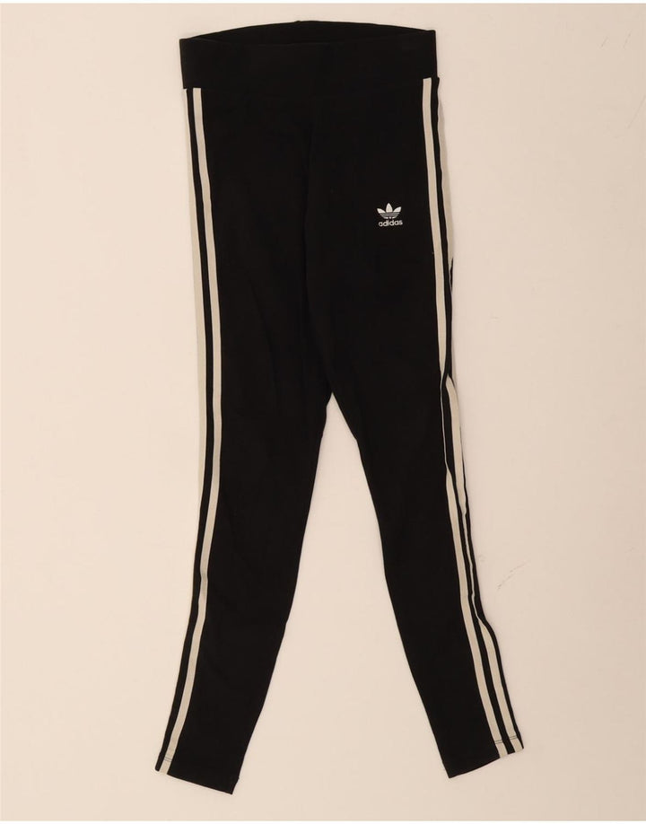ADIDAS Womens Leggings UK 8 Small Black Cotton Vintage Adidas and Second-Hand Adidas from Messina Hembry 