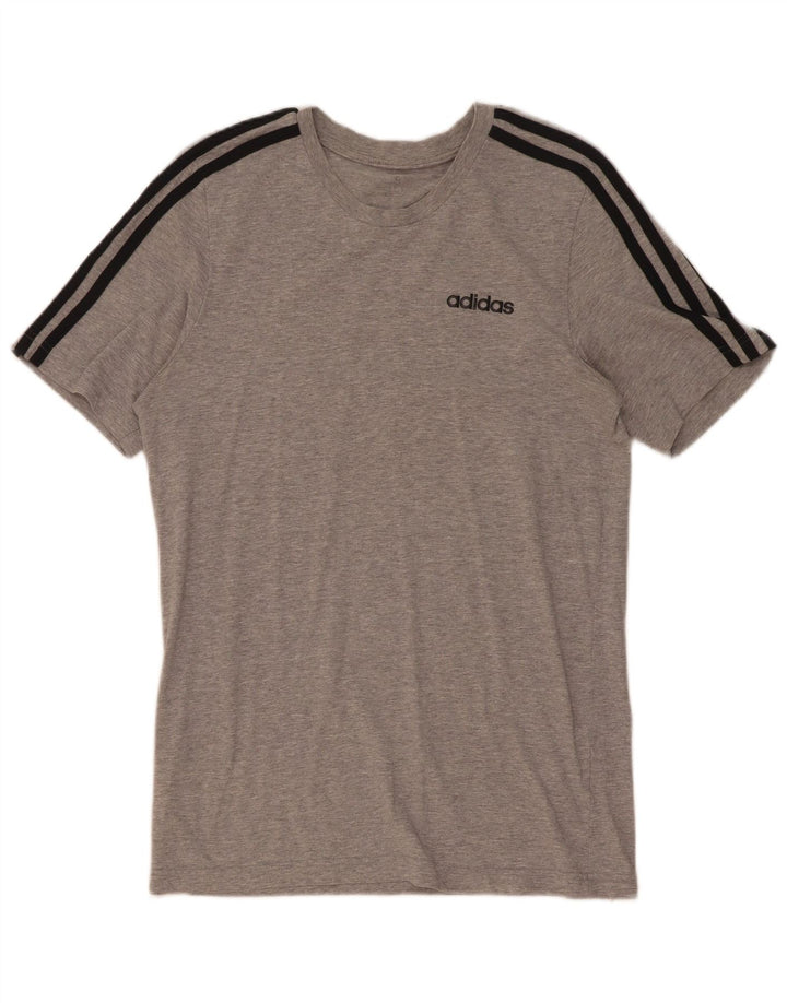 Adidas herre T-shirt top lille grå stribet