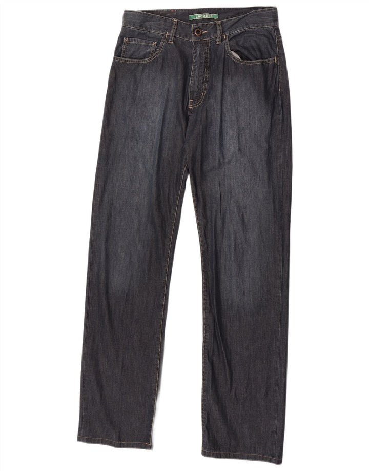Lacoste Dame Straight Jeans Størrelse 40 Medium W30 L32 Marineblå Bomuld
