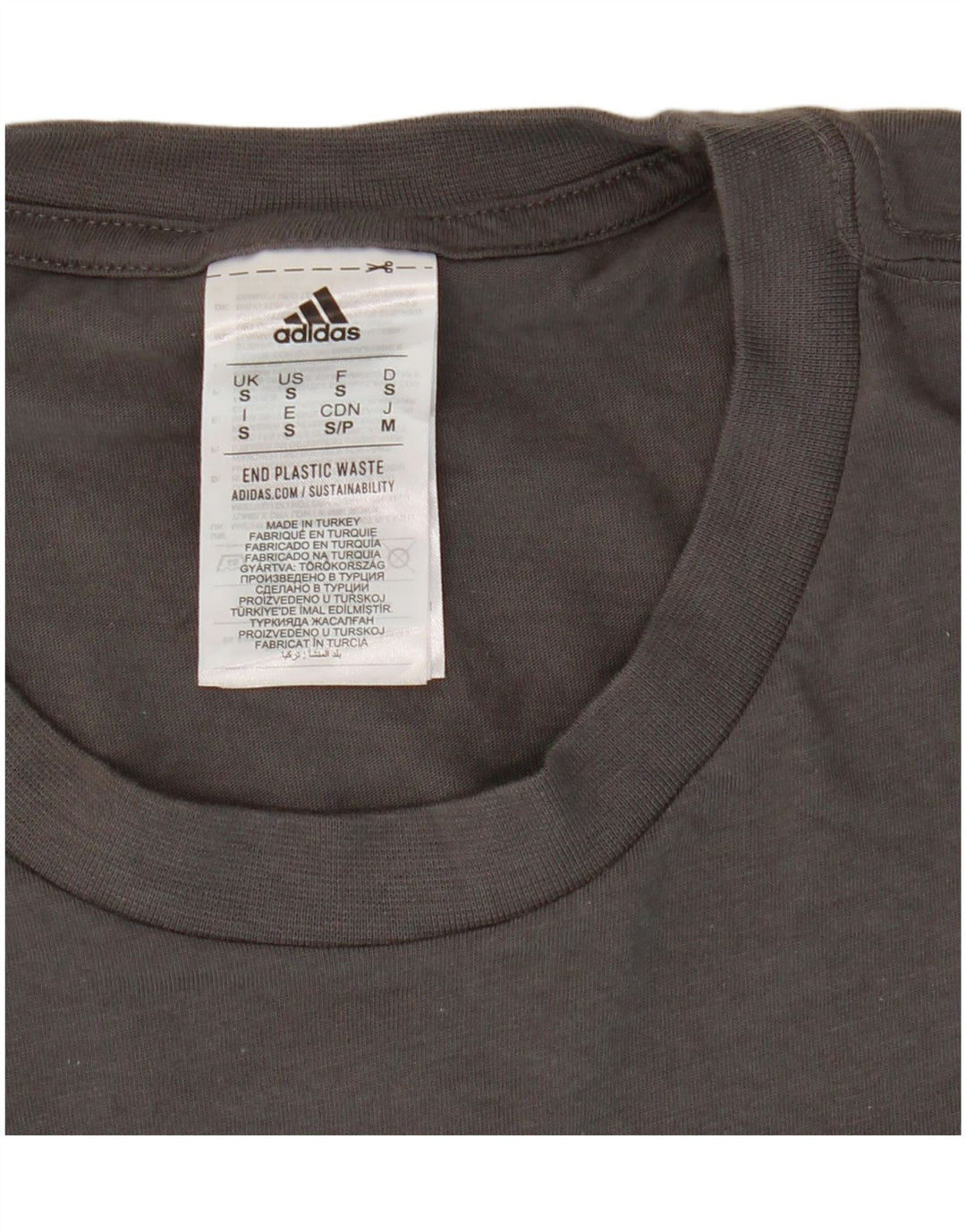 ADIDAS Grafisk T-shirt til mænd, lille grå bomuld