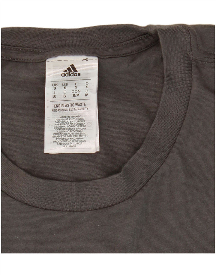 ADIDAS Grafisk T-shirt til mænd, lille grå bomuld