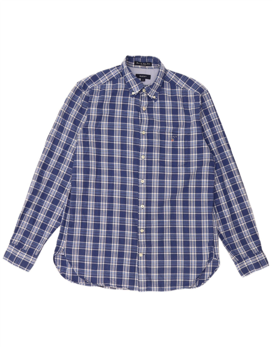 GANT Herre Regular Fit skjorte Medium blå ternet bomuld