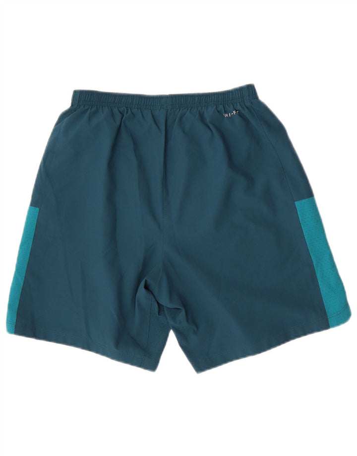 Nike Herre Dri Fit grafiske sportsshorts Small Green Colourblock Polyester
