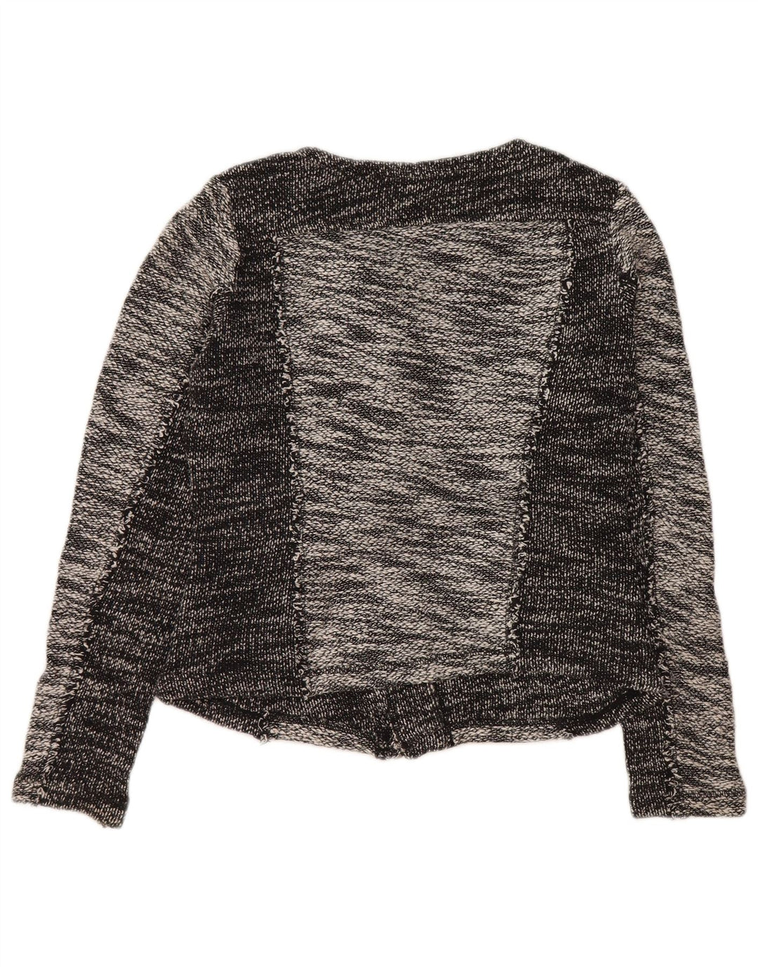 CALVIN KLEIN Dame Crop Blazer Jacket UK 10 Small Grey Colourblock Bomuld