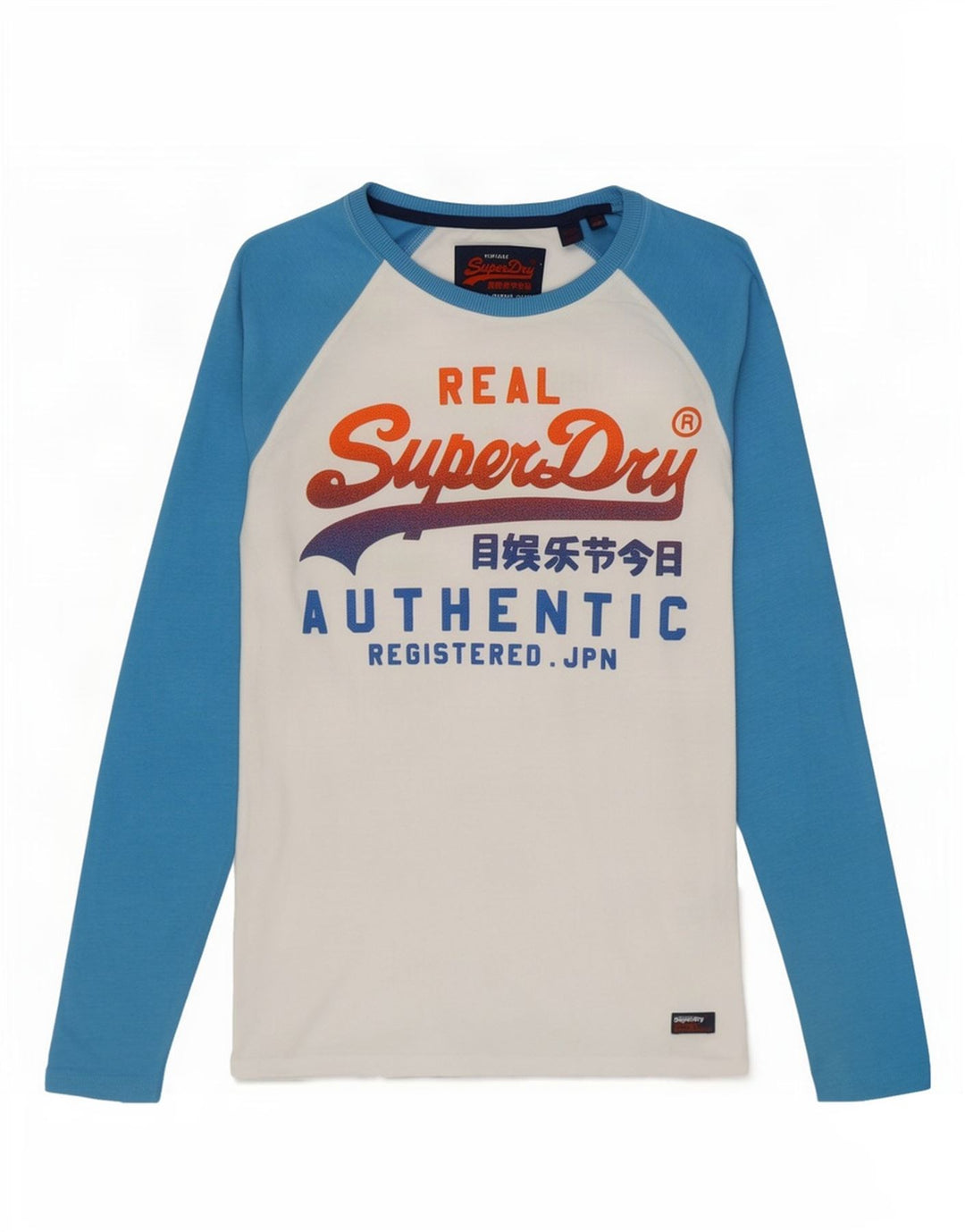 Superdry Herre grafisk top Langærmet lille hvid Colourblock Bomuld