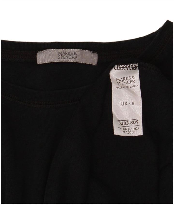 Marks & Spencer Dametop Langærmet UK 8 Small Black Bomuld