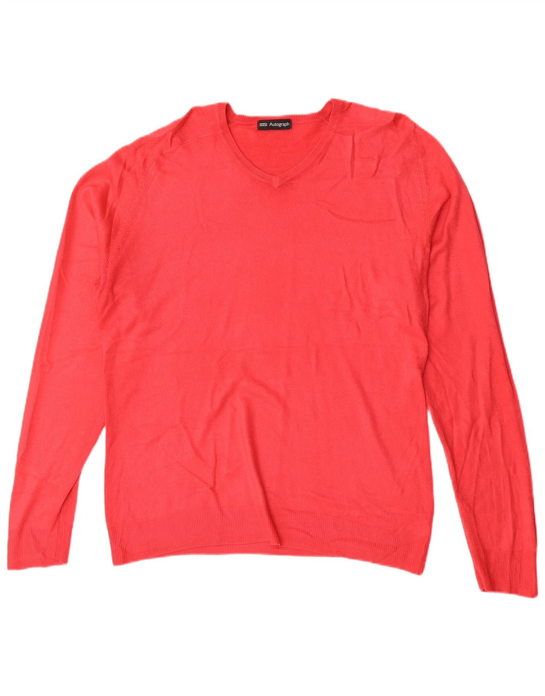 Marks & Spencer Herre Autograph V-hals trøje Sweater Stor Rød Akryl