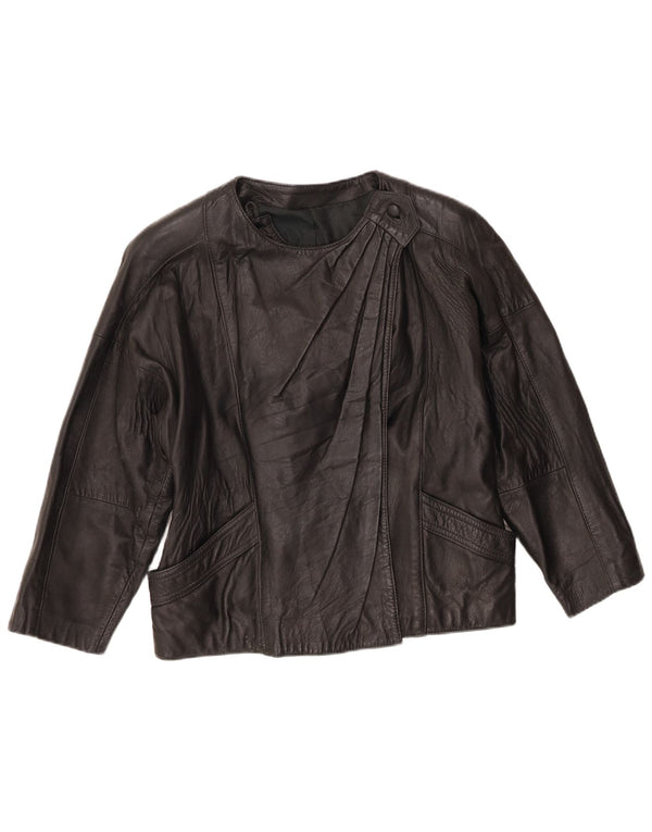 Vintage læderjakke til kvinder UK 10 Small Black