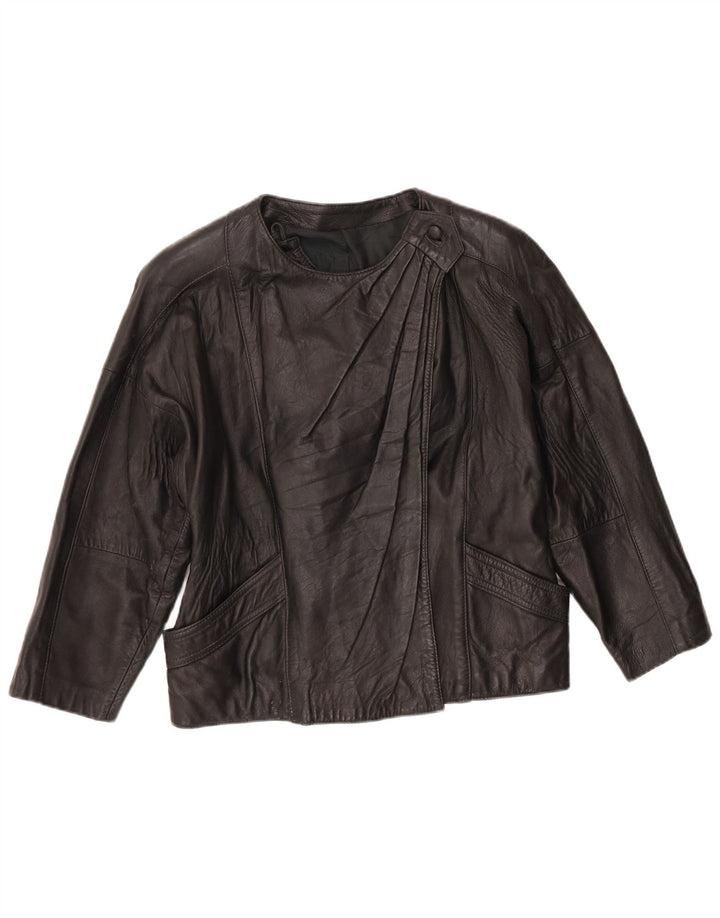 Vintage læderjakke til kvinder UK 10 Small Black