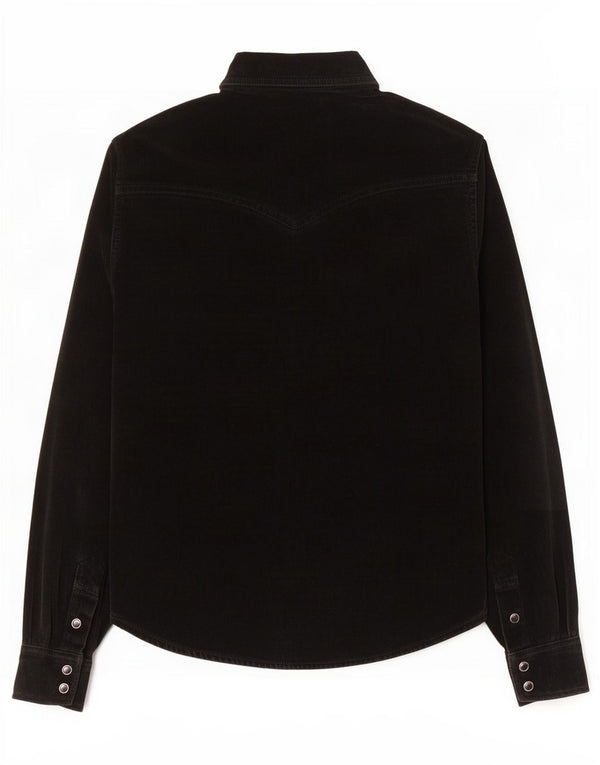 Lee Womens Velvet Shirt UK 14 Medium Black Bomuld