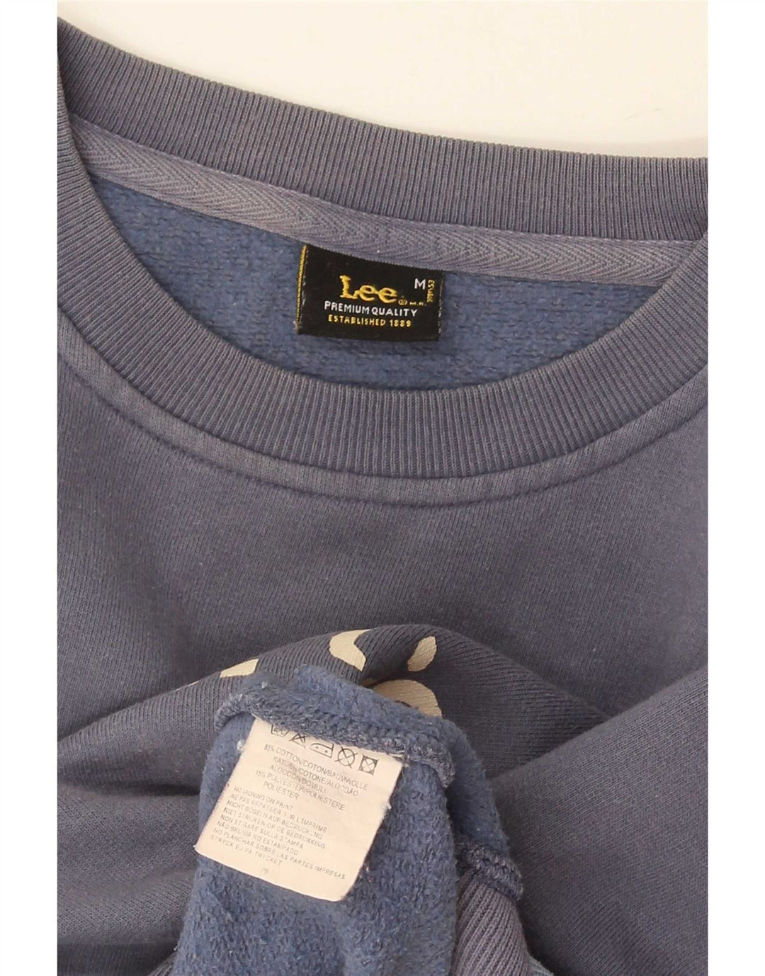 Lee Grafisk Sweatshirt Jumper UK 14 Medium Navy Blue Colourblock