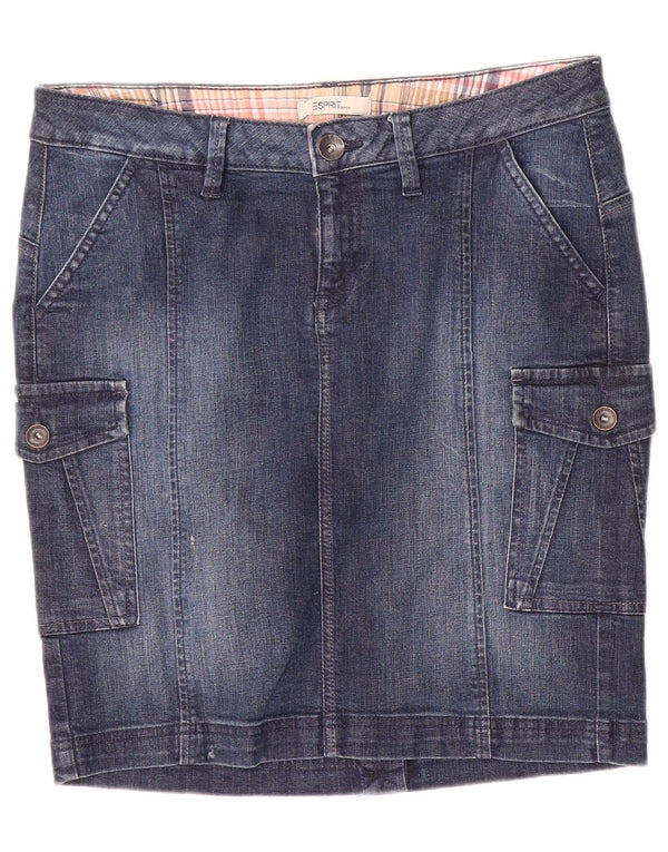 Esprit Womens Denim Cargo Skirt W30 Medium Blue Cotton