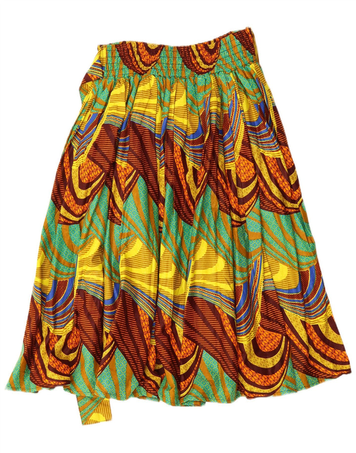 VINTAGE Womens Abstract Pattern A-Line Skirt One Size Multicoloured Cotton