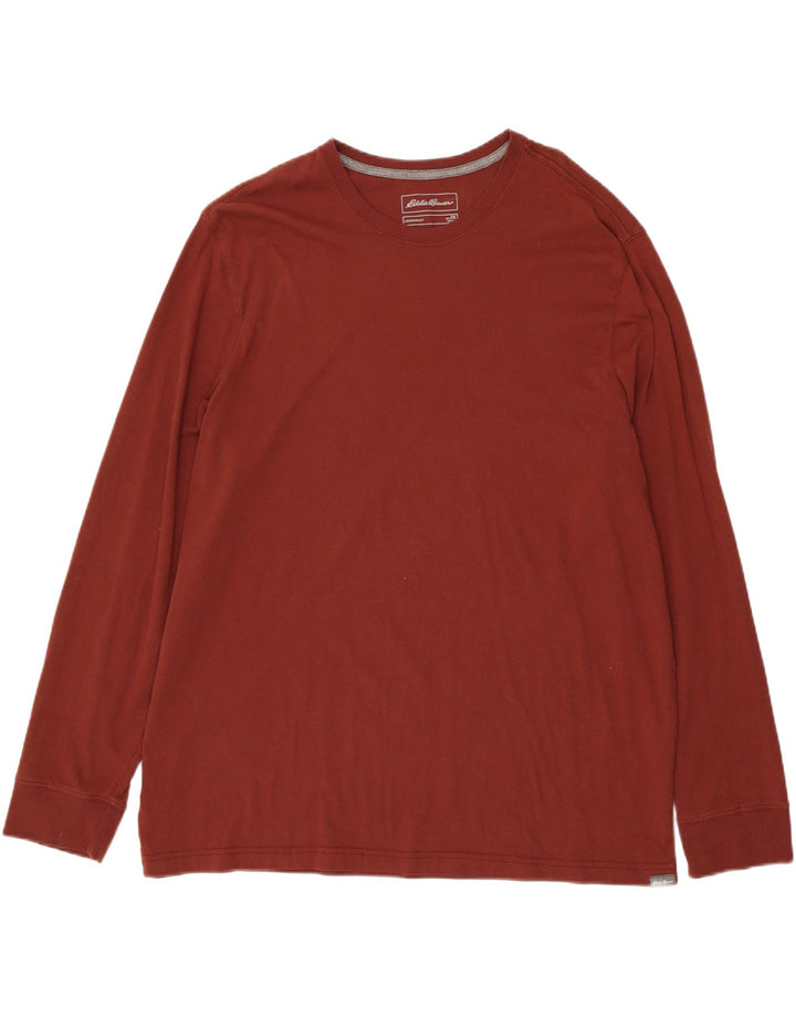 EDDIE BAUER Mens Top Long Sleeve 2XL Brown Cotton Vintage Eddie Bauer and Second-Hand Eddie Bauer from Messina Hembry 