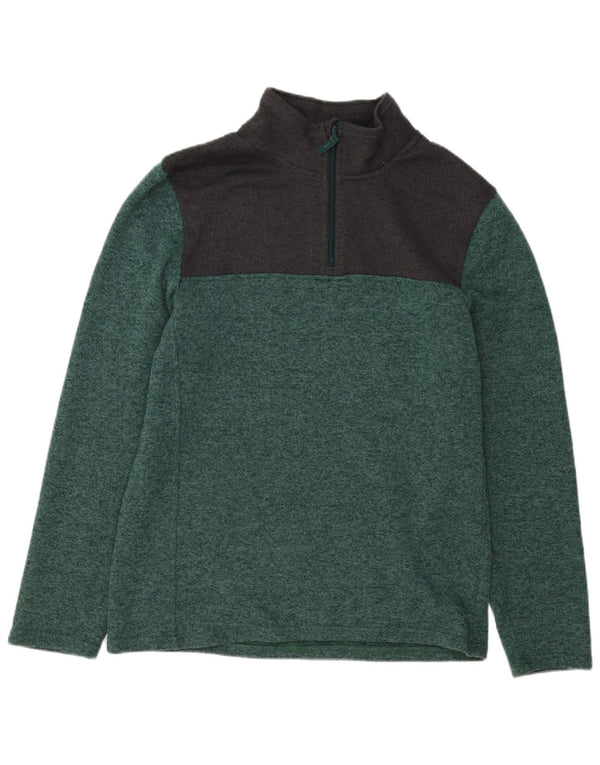 Mountain Warehouse Herre Zip Neck Sweatshirt Jumper XL Grøn Colourblock
