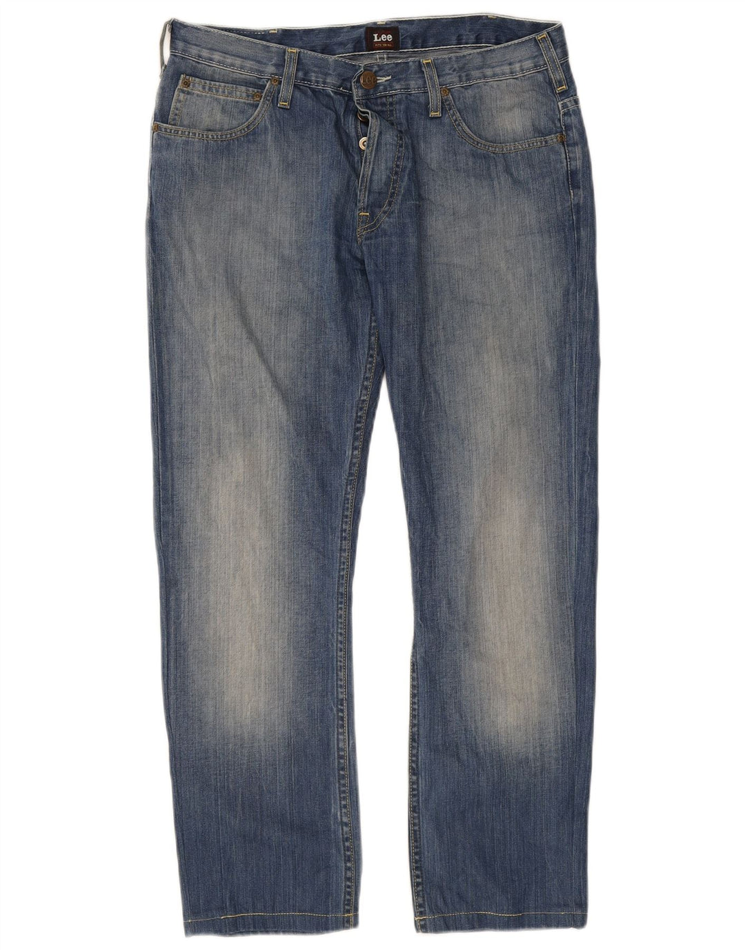 LEE Mens Knox Straight Jeans W33 L34 Blue Cotton