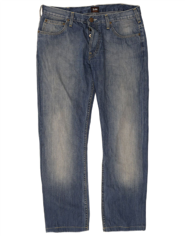 LEE Mens Knox Straight Jeans W33 L34 Blue Cotton