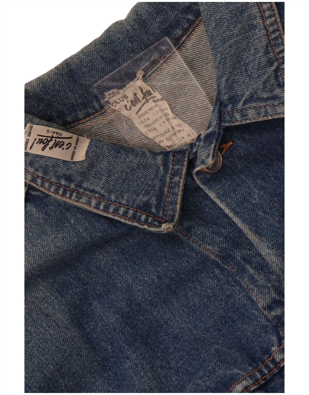 Vintage Herre denimjakke UK 38 Medium Blue Cotton