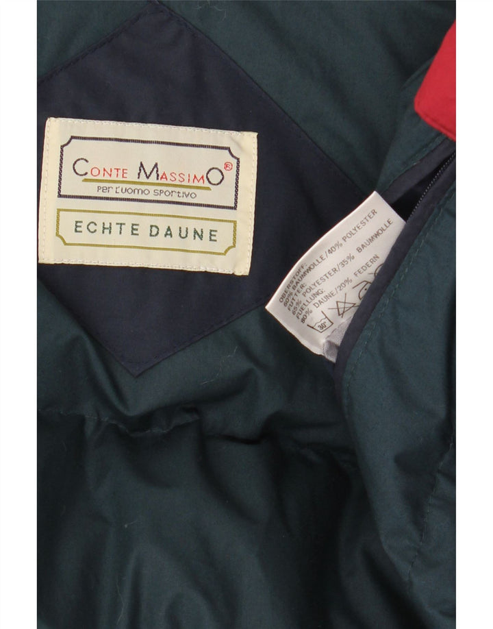 Conte Massimo Herre Polstret Jakke IT 56 3XL Navy Blue Colourblock Bomuld