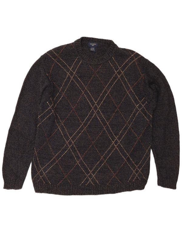 DOCKERS Herre sweater med rund hals XL Marineblå Argyle/Diamant Bomuld