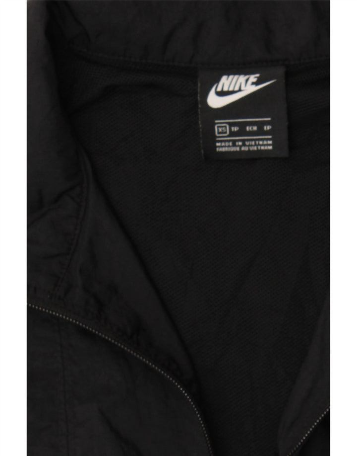 NIKE Womens Oversized Pullover Tracksuit Top UK 6 XS Black Colourblock Vintage Nike and Second-Hand Nike from Messina Hembry 