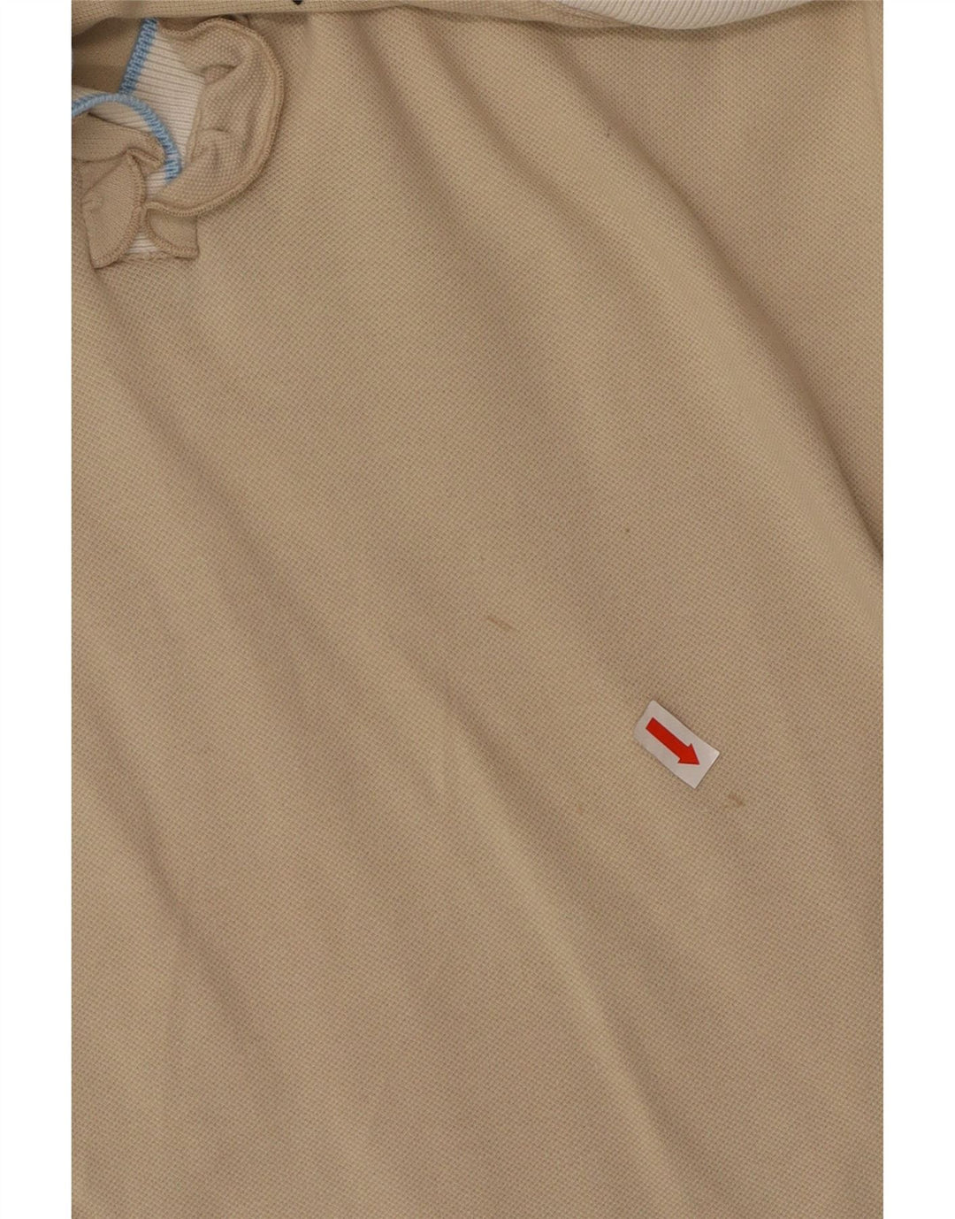 FRED PERRY Dame flæse front polo shirt UK 14 Large Beige Colourblock