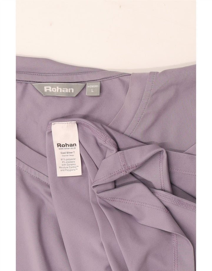 Rohan Dame T-Shirt Top UK 16 Stor Lilla Polyester
