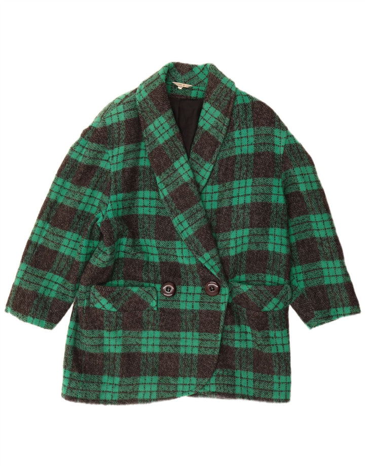 Confezioni Di Lusso Dame Dobbeltradet Frakke IT 44 Medium Green Check