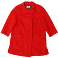 HENSEL UND MORTENSEN Womens Overcoat UK 16 Large Red Merino Wool
