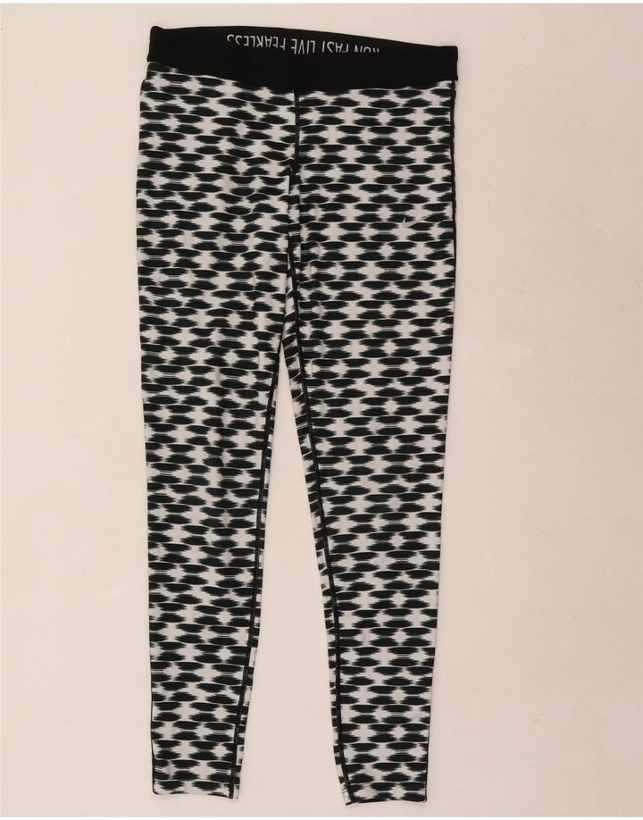 Nike Dame Dri Fit Leggings Large Sort Geometrisk Polyester