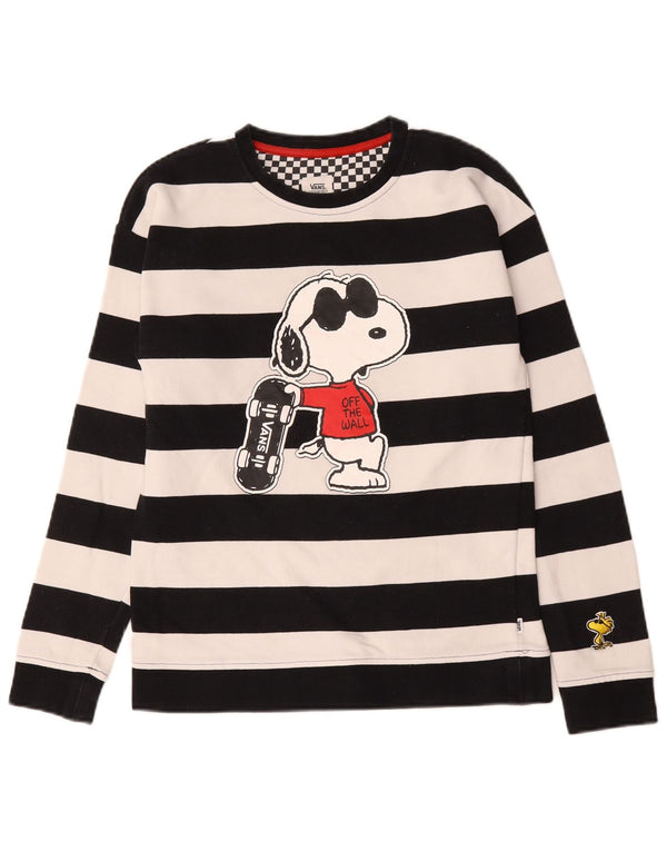 Vans Herre Peanuts Grafisk Top Langærmet Lille Sort Stribet Bomuld