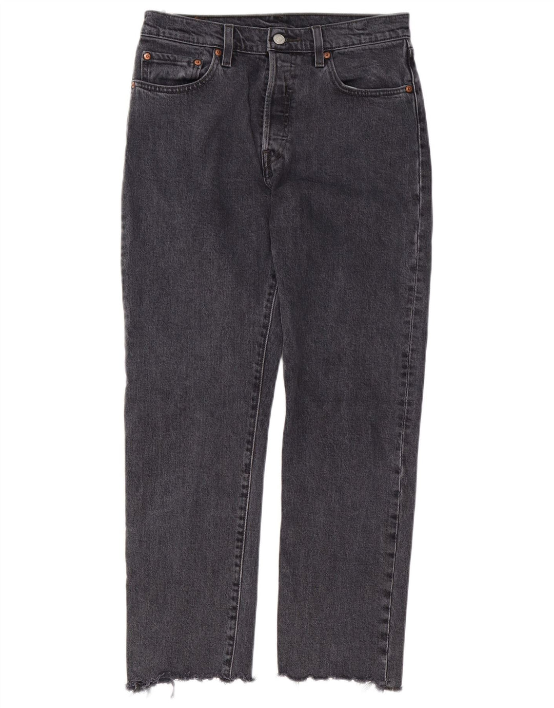 LEVI'S Dame 501 Straight Jeans W28 L28 Sort Bomuld