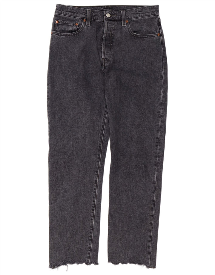 LEVI'S Dame 501 Straight Jeans W28 L28 Sort Bomuld