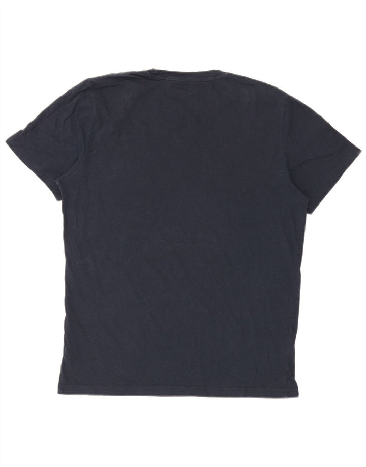 Jack & Jones Herre grafisk T-shirt Top Medium Marineblå Bomuld