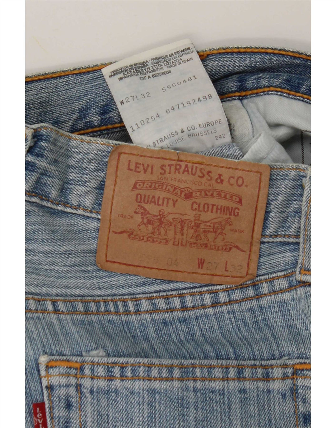 Levi's Dame 595 Straight Jeans W27 L32 Blå Bomuld
